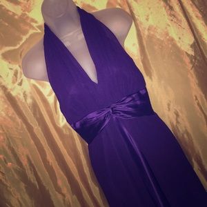 Purple Silky Evening Gown!  Sz: 6 (fits like a 2)